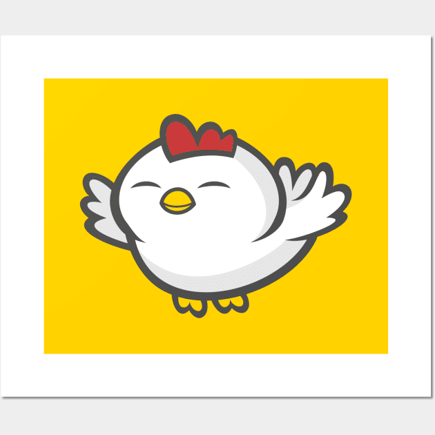 Fat Chicken Wall Art by Johnitees